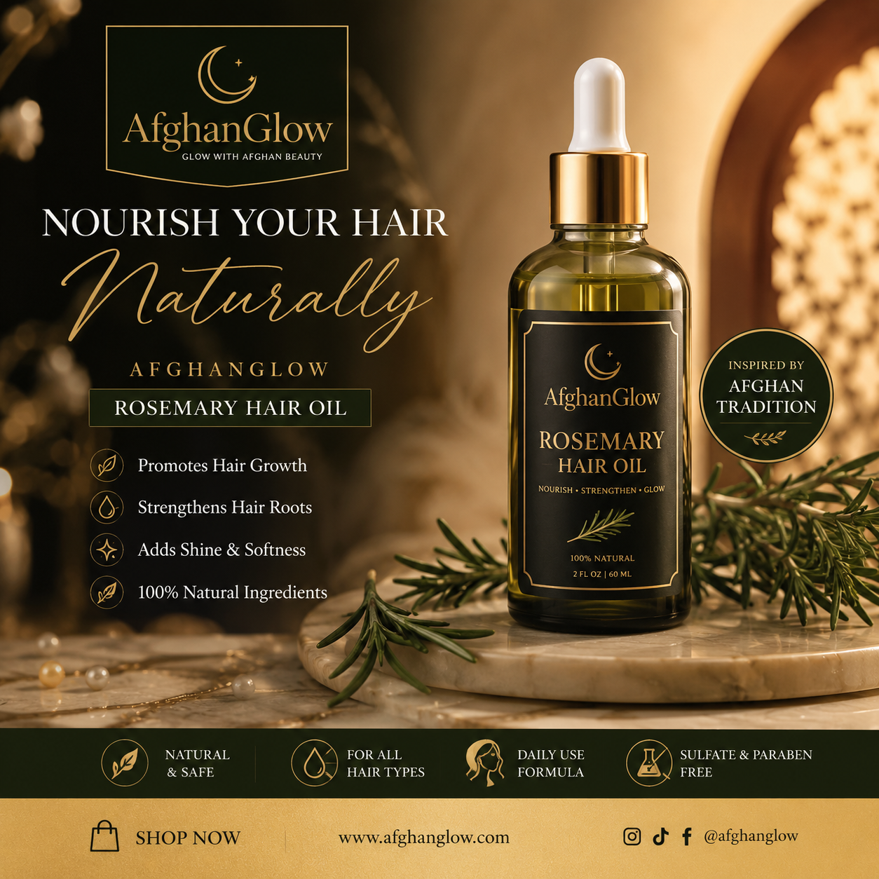 Natural Rosemary Hair Oil⁠